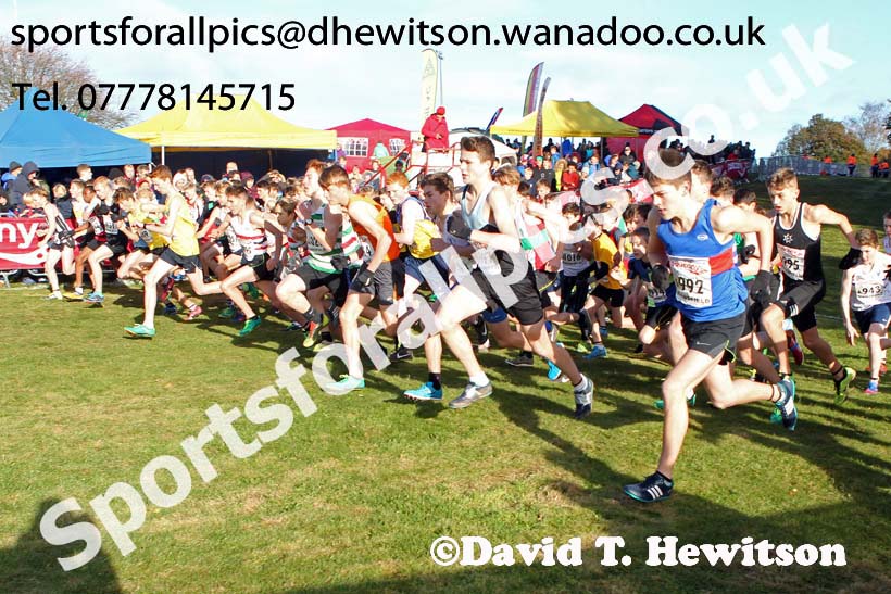 Mens under-17s, 2016 National Cross Country Relays, Berry Hill Park, Mansfield. Photo: David T. Hewitson/Sports for All Pics
